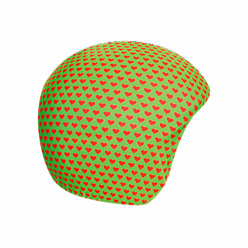 102 Green Red Hearts нашлемник