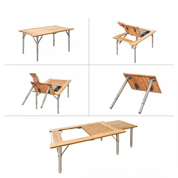 2022 Bamboo 7851G стол скл. Бамбук, алюм